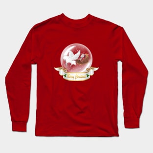 Merry Christmas Greeting. Pegasus, Helping Santa Long Sleeve T-Shirt